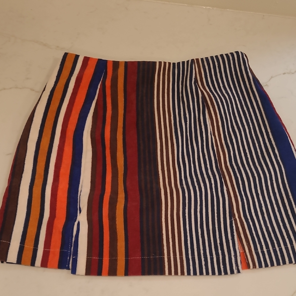 Altar'd State Red and Orange Mini Pencil Skirt